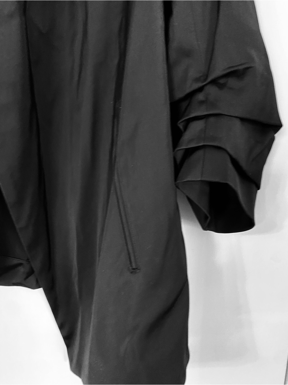 Rachel Zoe Open Front Blazer Jacket Ruched 3/4 Sleeves Black XL EUC - Picture 5 of 6